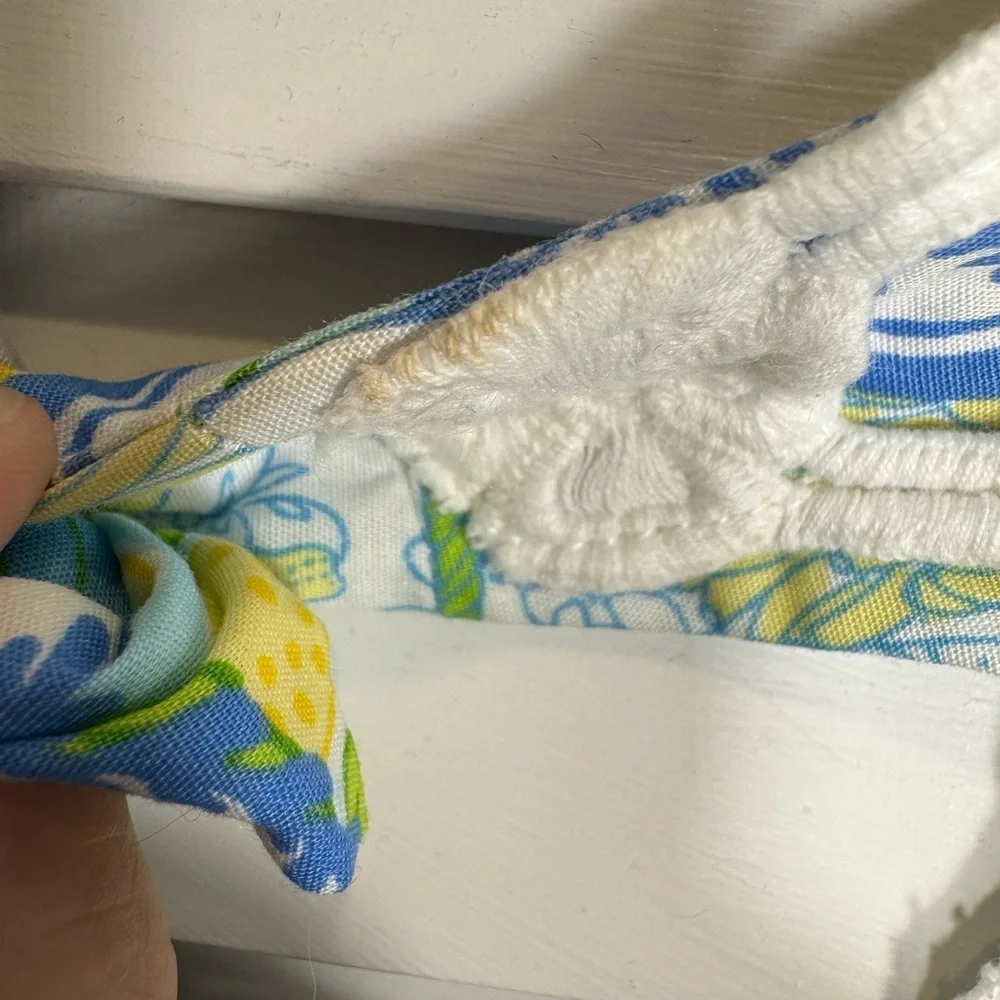 Lilly Pulitzer Blue and Yellow Patterned Halter Dress Size 4 - Picture 5 of 8